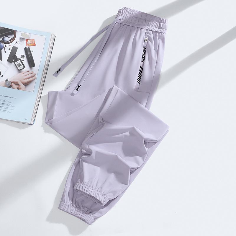 Мужские тонкие летние джоггеры из ледяного шелка для защиты от солнца - Дышащие, быстросохнущие брюки для занятий спортом на открытом воздухе для бега