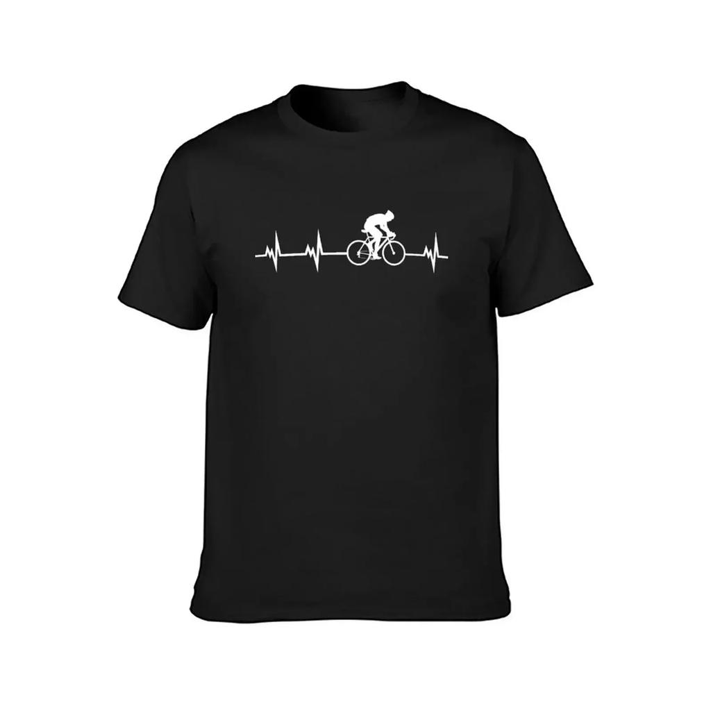 Футболка Cycling Heartbeat, превосходная корейская мода, симпатичная, эстетичная, мужская повседневная рубашка, летняя, дышащая