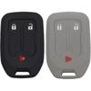 2pcs 3 Buttons Black Silicone Rubber Remote Smart Key Fob Case Cover Skin Protector Holder Jacket Compatible with GMC Acadia Terrain 2018