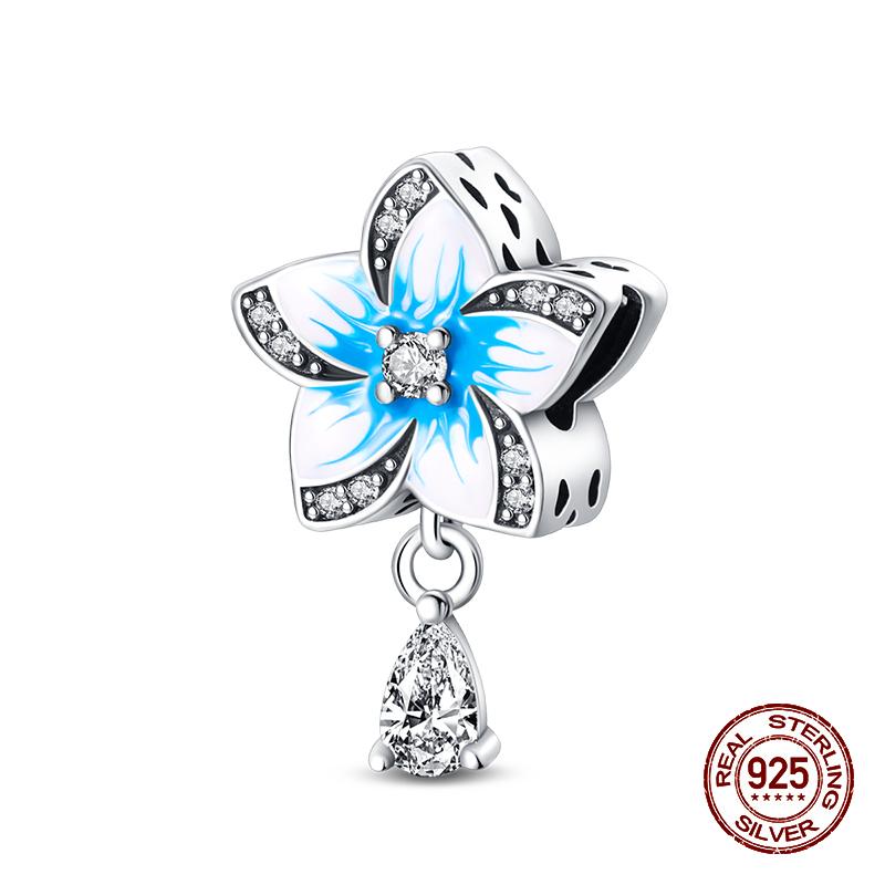 925 Sterling Silver Butterfly Tulip Iris Flower Charms Beads Fit 925 Original Bracelets Fine DIY Valentine Jewelry Gifts