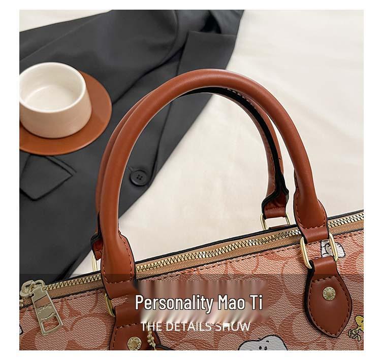 Трендовая женская сумка кроссбоди и тоут на плечо 2025 - Простой принт, текстура ПУ