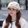 Hairy Cloud Beret Women's Autumn  Winter Internet Celebrity Versatile Octagonal Hat Casual Fashion Artist Hat