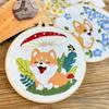 Floral Patterns Cross Stitch Set Corgi Embroidery Set Home Decor Dog Embroidery Kit  Beginner