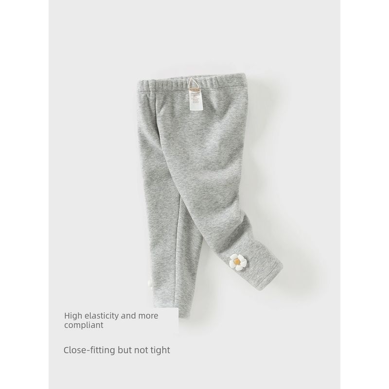 David Bella Kidsren's Pants 2026 Winter New Style Girls' Baby Leggings with Velvet Lining and Elastic Tights