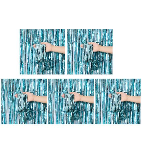 5 шт. Сверкающие фольгированные шторки с бахромой 1x2 м, металлический стримерный фон для свадьбы, дня рождения