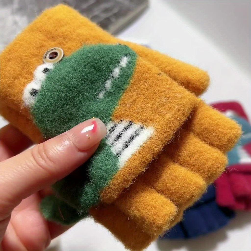 1 Pair of Children's Cute Cartoon Dinosaur Gloves