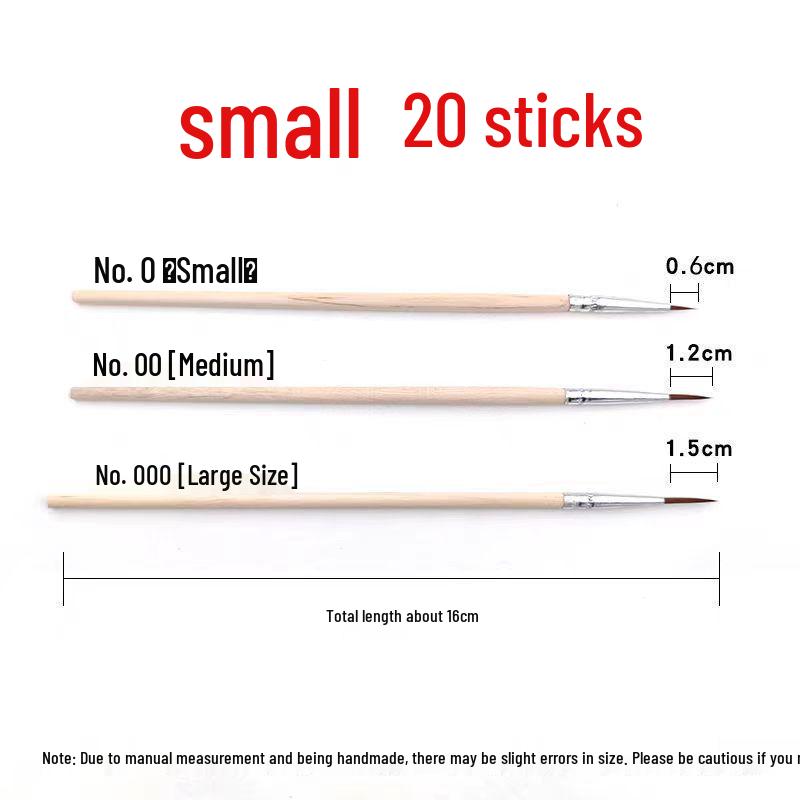 Wood-Handled Fine-Tip Nylon Liner Pen Set for Sketching, Painting, and Outlining