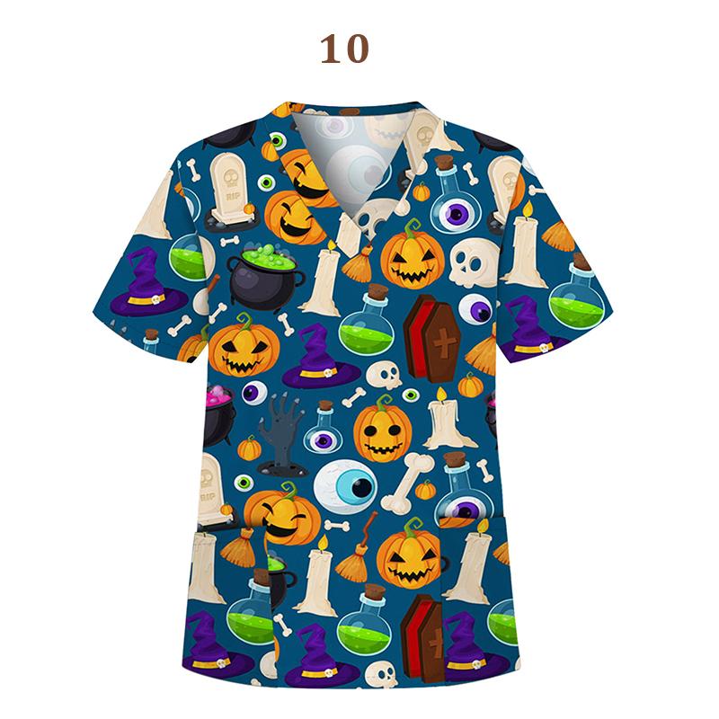 Футболка унисекс больших размеров с короткими рукавами и v-образным вырезом, униформа для медсестер на Хэллоуин, топы, операционная, отель