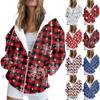 Women's Zip Up Hoodies Teen Girls Christmas Printed Sweatshirt Clothing Casual Drawstring Jacket With Pockets