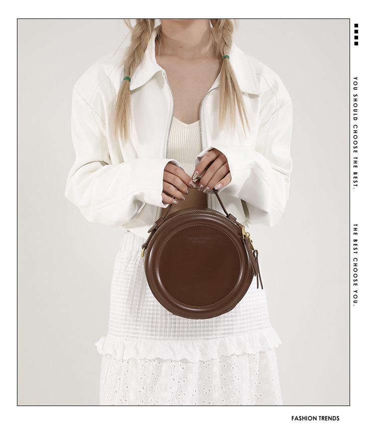 Нишевая женская круглая сумочка в ретро-стиле Гонконга - Мода ранней весны 2025, Универсальная сумка через плечо