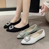 New Spring and Autumn French Xiaoxiangfeng Gentle Shallow Mouth Single Shoes Women's Pointed Rhinestone Flats