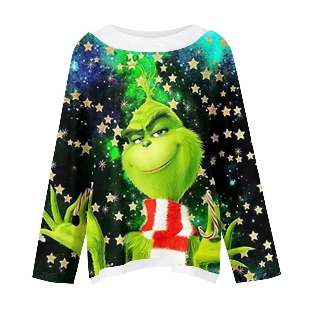 Женская повседневная модная винтажная толстовка с длинным рукавом и круглым вырезом с принтом, многослойный пуловер, топ