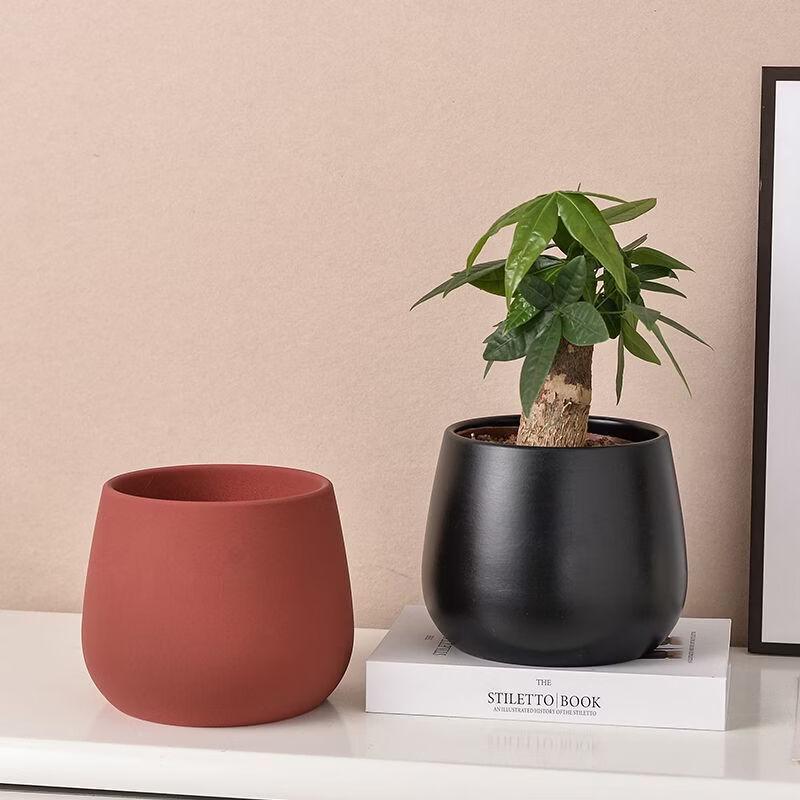 HC Modern Ceramic Flower Pot with Tray