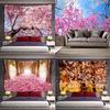 Розовый романтический гобелен с узором вишни, офисный гобелен для гостиной, украшение для дома, стены, гобелен