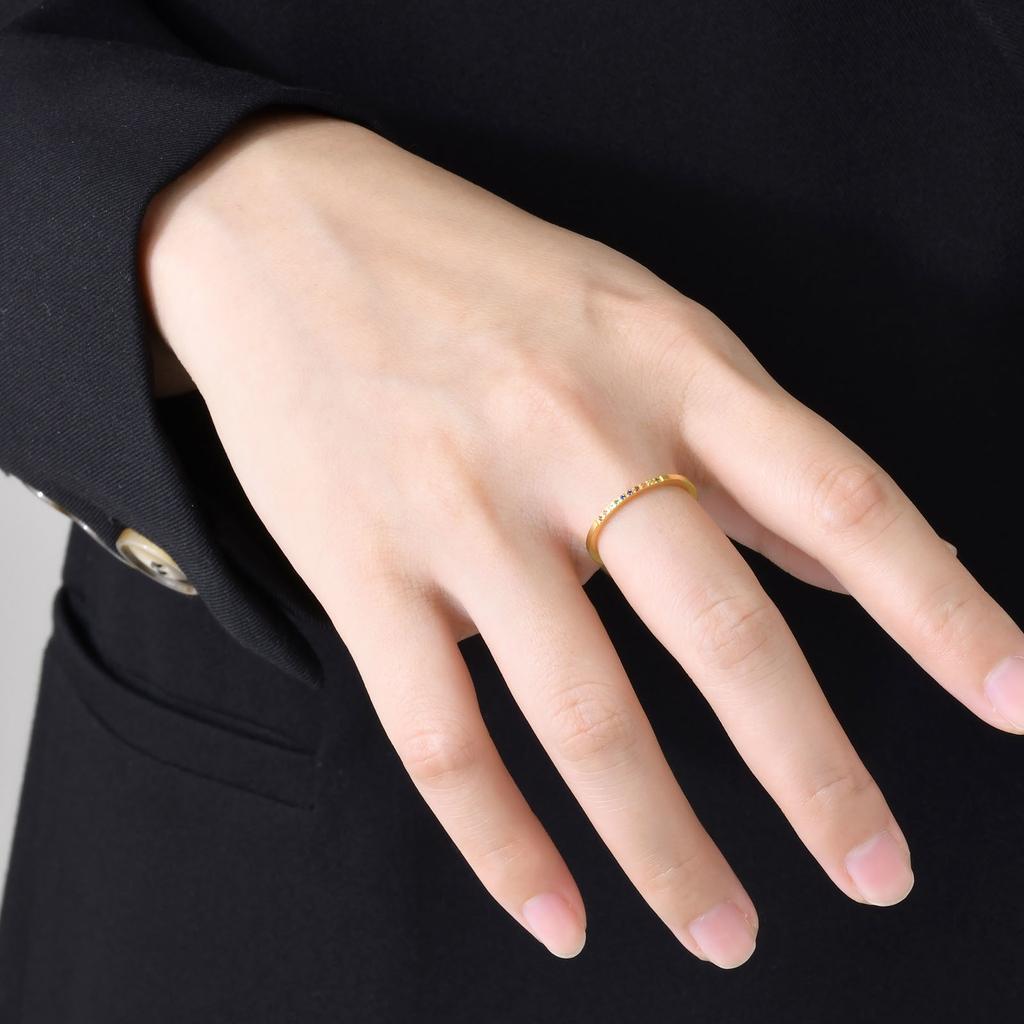 New In Fashion Minimalist Metal CZ Stone Rings for Women,Anti Allergy Stainless Steel Full Light Set Colored cubic zirconia Ring