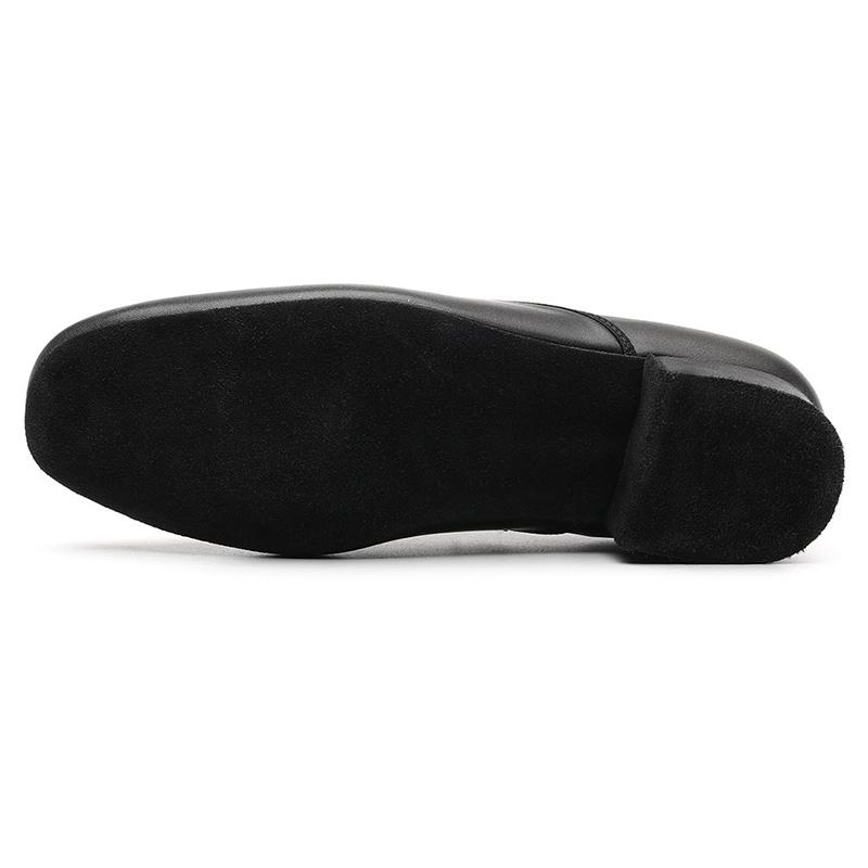 Мужские туфли для современных танцев на низком каблуке, из черной кожи, для самбы, сальсы, танго, латиноамериканских бальных танцев, каблук 2,5 см, для помещений