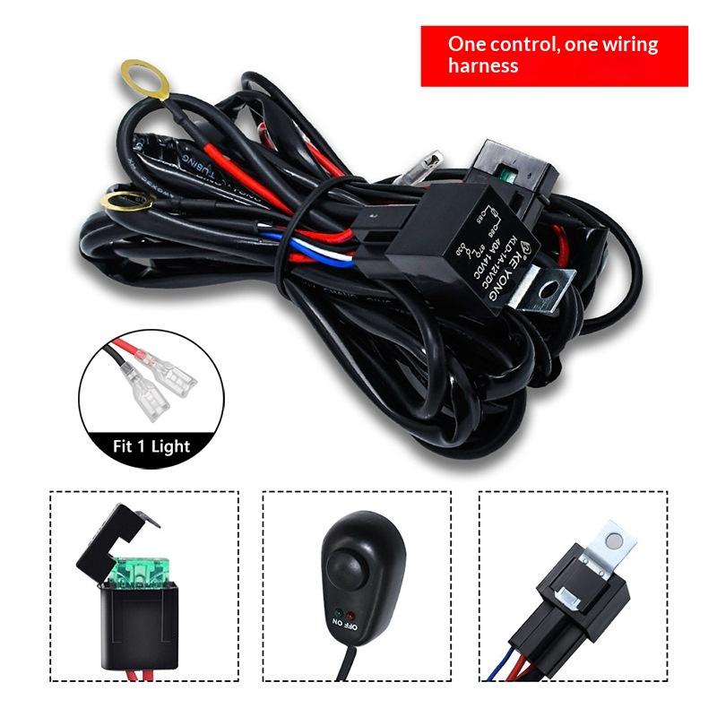 300W Universal Led Light Bar Wiring Harness Kit 16/18Awg With 12V 40A Relay On Off Switch For Off Road Truck Suv Atv Utv Boat