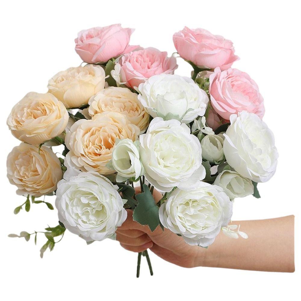 Real Touch Fake Peony Flowers with Stems Peony Bouquet Lifelike Fake Peony Bouquets Wedding