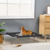 Dog/Cat Bed on Legs, Camp Bed, 110 x 75 x 20 cm, Black Micro-Perforated Textilene