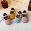 Girls Mary Janes Round Toes Beads Sweet Kids Flats Soft Sole Non-slip 2025 New Children Princess Shoes Simple Bows Moccasins
