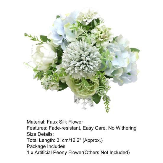 Искусственный пион, неувядающий, винтажный, на длинном стебле, реквизит для фото, гортензия, искусственное растение
