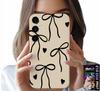 Etui Do Samsung Galaxy A05S - Beżowe Kokardki Wstążka Modne Wzory