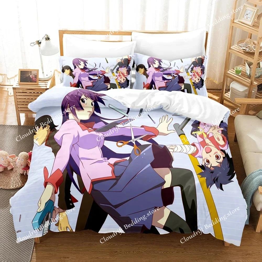 Новый 3D-принт Постельное белье Серии Monogatari Аниме Аррараги Коёми Пододеяльник Двуспальный Полуторный Полный Queen King Взрослый Детский Покрывало02