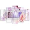Five Piece Picture Canvas Print Orchid Abstract Blue