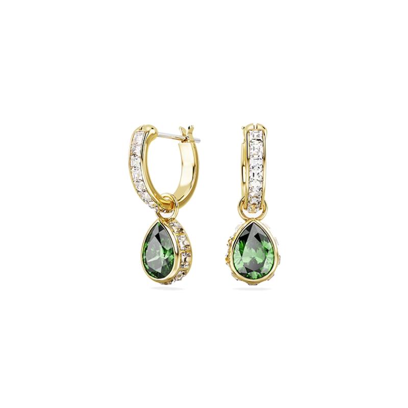 Swarovski Stilla Series Pear Shape Crystal Pendant Chroma Earrings Women's Gold 5662922