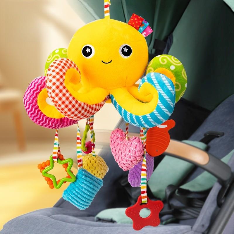Baby Bed Hanging Rattle With Plush Bunny Wind Chime For Nursery Decor