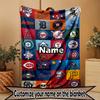 Custom Name Personalized NFL Print Blanket, Home Decor, Bedroom, Sofa, Camping, Couch, Gifts for Birthday Christmas