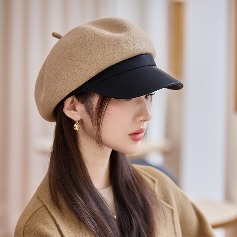 British Woolen Beret Autumn and Winter Thickened Windproof Warm Painter Hat