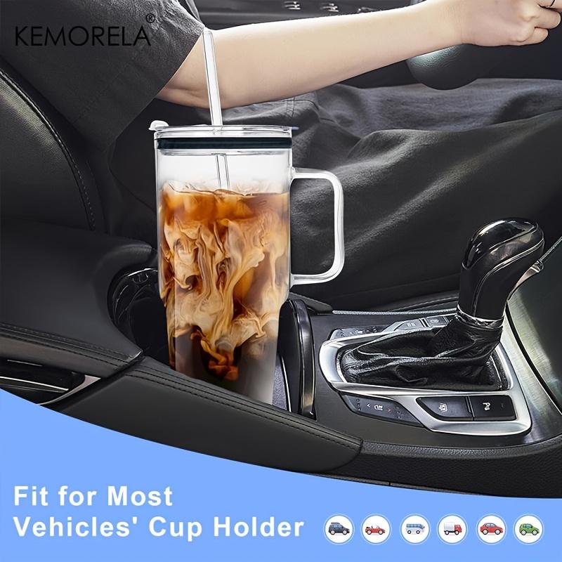 KEMORELA 1/2 шт. Большой стеклянный стакан 40 унций с соломинками и крышками Стеклянный стакан для кофе с ручкой Прозрачная бутылка для воды для автомобиля/кемпинга