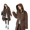 Длинная утолщенная хлопковая одежда женская свободная зимняя с капюшоном новая теплая куртка Dongdaemun