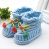 Вязаные шерстяные детские ботиночки ручной работы для весны и осени (0-6 месяцев)
