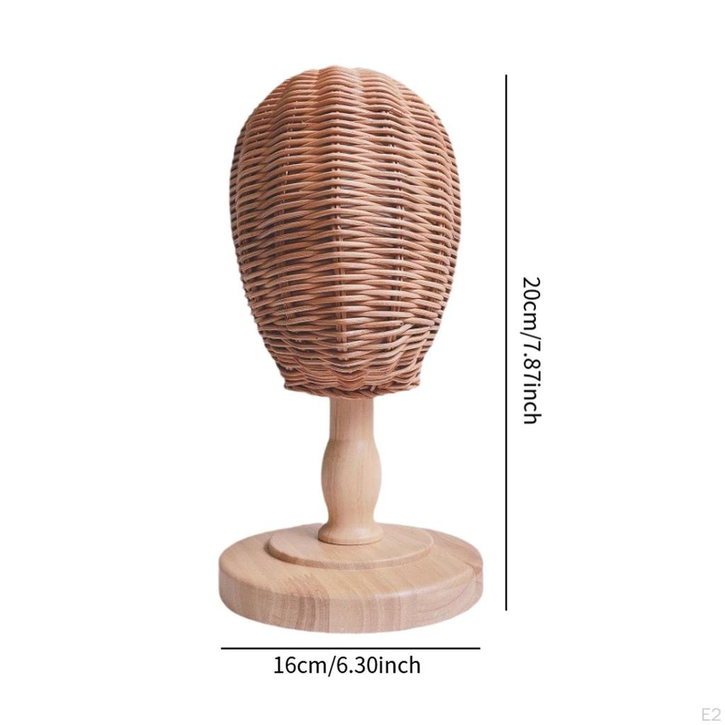 Hat Rack Display Stand, Rattan Mannequin Head Wig Stand Holder, Holder Storage