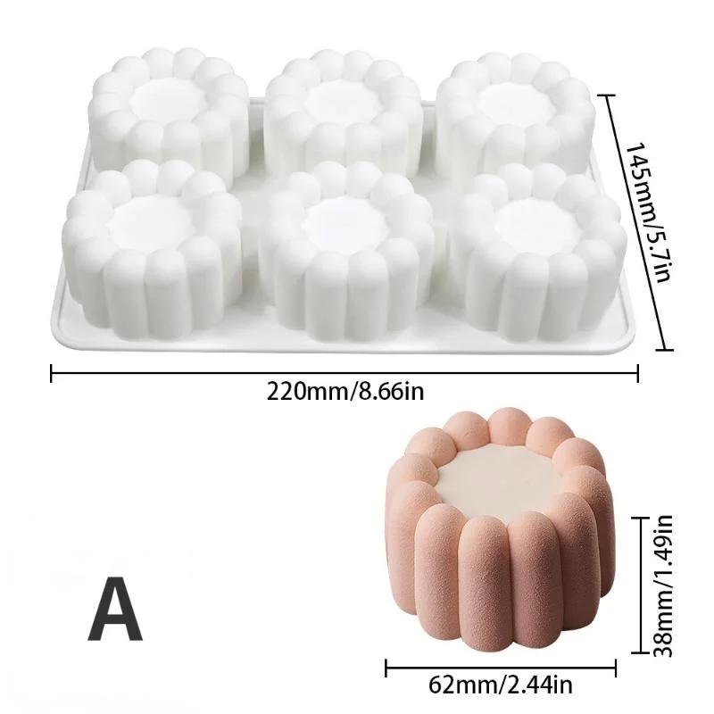 Творческая ручная работа Groove Flower Love Star Mousse Mold Круглая квадратная силиконовая форма для выпечки торта Желе пудинг свечи формы