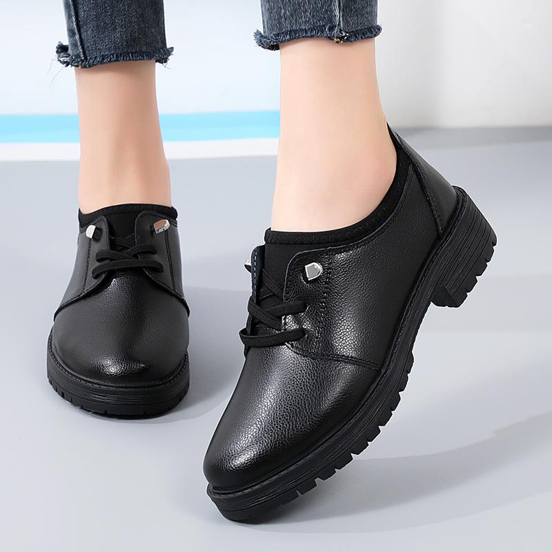 New Women Oxford Shoes Flats Casual Shoes Pu Leather Round Toe Flat Heel Business Shoes Korean Black Sneakers Women Shoes