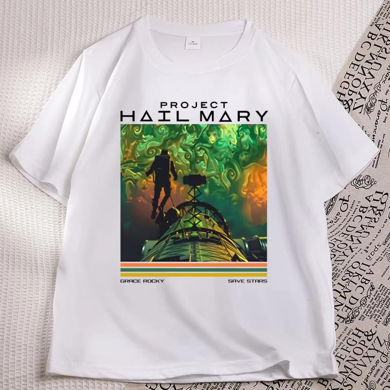 Project Hail Mary Space T-shirt Men Women Grace Rocky Save Stars Tshirt Sci-Fi Book Lover Tee Cotton Short Sleeve Clothes Tops