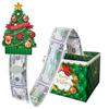 Christmas Money Box for Cash Gift Pull Merry Christmas Money Pull Box with 60 Transparent Bags DIY Holiday Cash Box Surprise Money Holder