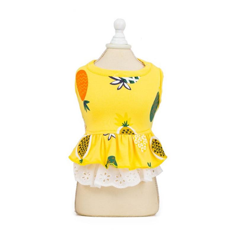 Летнее хлопковое платье для кошек, юбка, милый ананасовый принт, вишня, одежда для домашних животных, платья для кошек, собак-сфинксов, летняя одежда для кошек