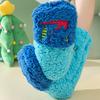 1 Pair Women Plush Fleece Socks Ultra Warm 3D Cartoon Embroidered Socks Elastic Fit Soft Thick Cozy Thermal Socks