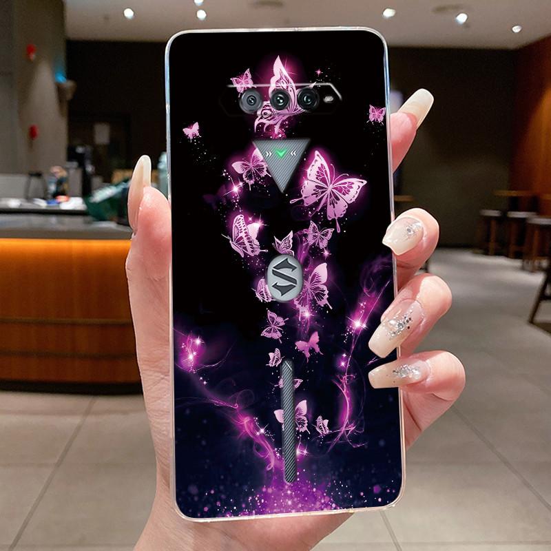 Jelly Case For Black Shark 4 Pro 4S Pro Flower Butterfly Phone Case Black Shark4 Shark4S Pro Soft Silicone Transparent TPU Cover
