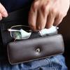 Unisex Leather Belt Wearable Carrying Cases Glasses Storage Box Glasses Case Phone Bags