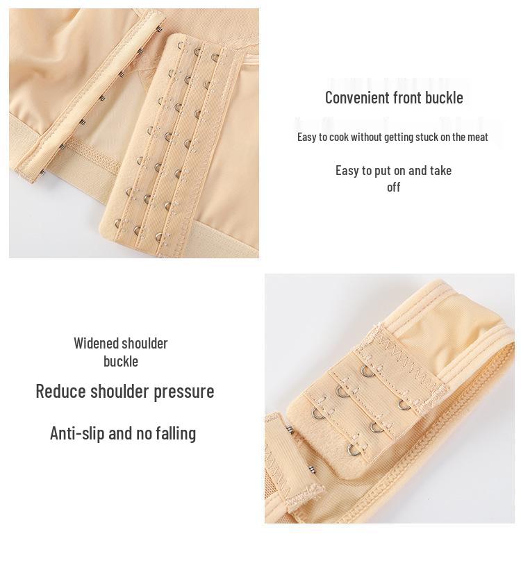 Women's Posture Correcting Bra: Front Buckle, Wireless, Breathable, Reduces Chest Appearance, for Summer.
