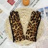 Перчатки из эластичного флиса с леопардовым принтом, женские утолщенные перчатки, теплые перчатки для вождения с сенсорным экраном