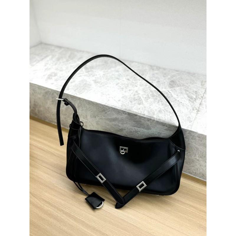 Bel Air Hobo Leather Shoulder Bag With Lock Large Capacity Crossbody Tote Women