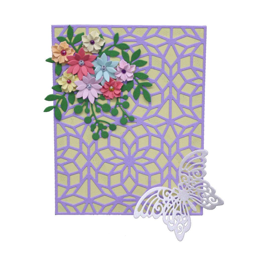 Роза Прямоугольная рамка Вырубные штампы Металлический трафарет DIY Скрапбукинг Альбом Бумажная карта Тиснение Ремесло Искусство Цветок