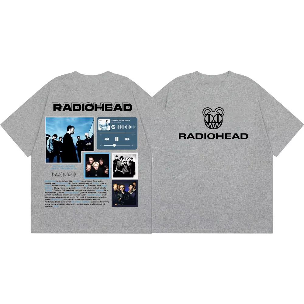 Summer Hot Sale Rock Band Radiohead Album Merch T Shirt Unisex Unisex Fashion Vintage Tshirts Breathable And Comfortable Clothes