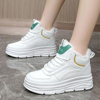 Женская зимняя спортивная обувь из плюша Короткие плюшевые кроссовки Теплые зимние ботинки Хлопковая обувь Утолщенная хлопковая обувь Теплая спортивная обувь